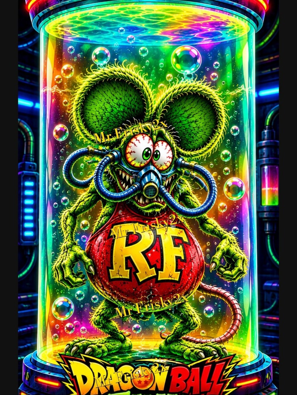 Rat Fink Scoundrel Kustom Kulture Dragon Ball Z Poster.
